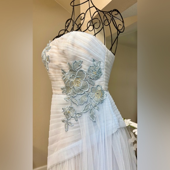 BCBG Pastel Blue Strapless Layered Tulle Dress - Picture 4 of 5